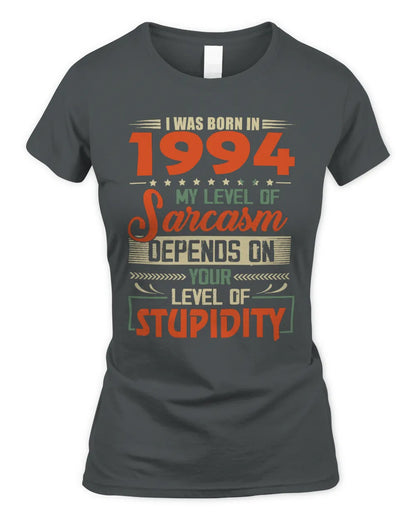 1994 HH89-K2 – Vintage Born to Be Sarcastic T-Shirt - Women's Standard T-Shirt - Charcoal