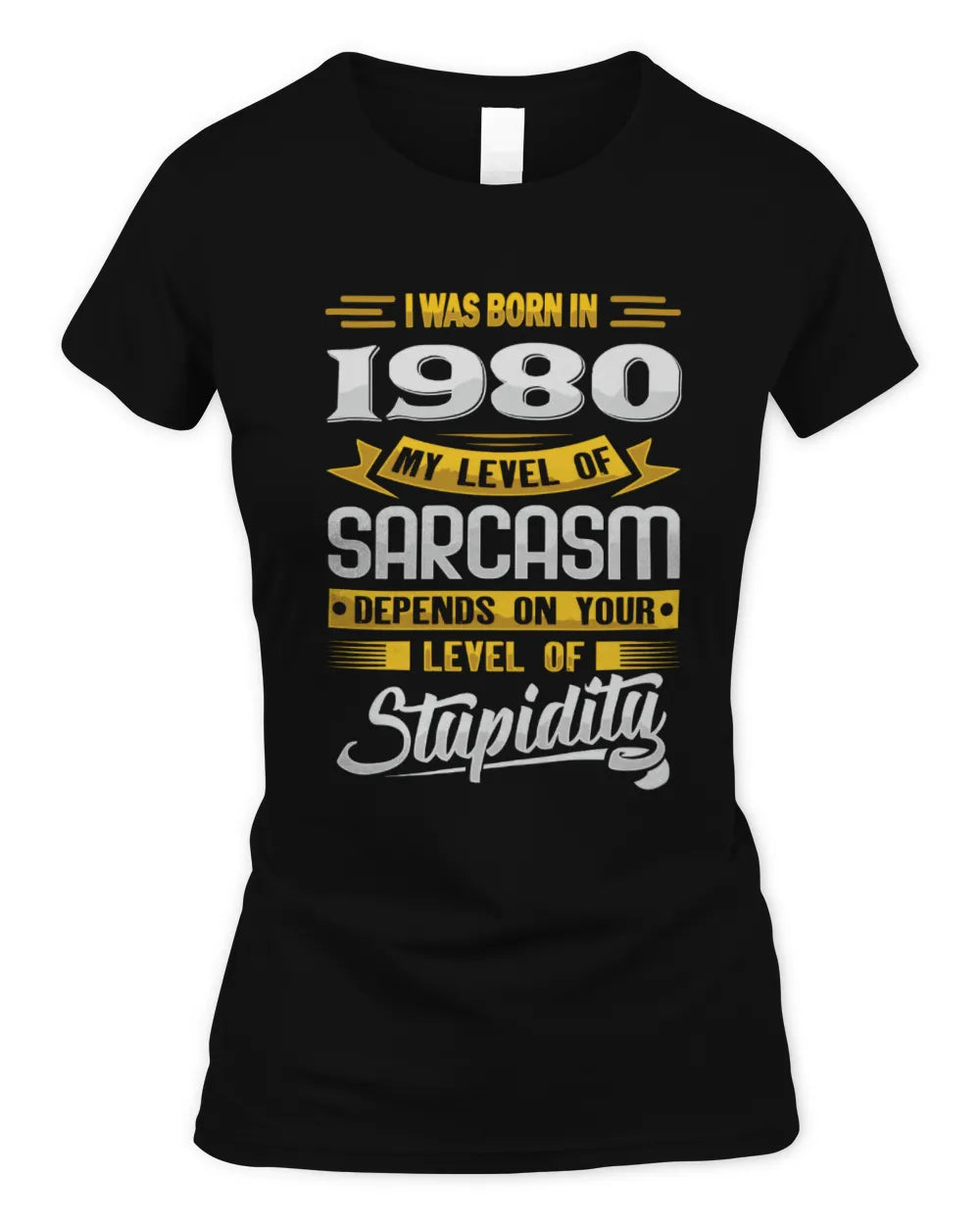 1980 HH88-K2 – Funny Birth Year Sarcasm Quote T-Shirt - Women's Standard T-Shirt - Black