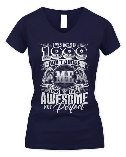 1999 HH89-K2 – Awesome Birth Year Quote T-Shirt - Women's V-Neck T-Shirt - Navy