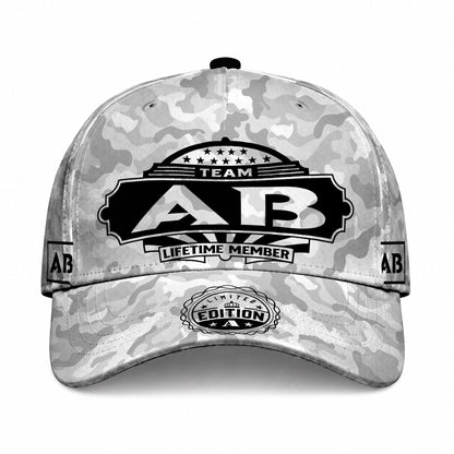 AB TC01 HH79 Team Your Name Hat, Personalized Camo Baseball Cap, Custom Family Gift, Gift for Him Her