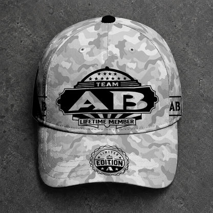 AB TC01 HH79 Team Your Name Hat, Personalized Camo Baseball Cap, Custom Family Gift, Gift for Him Her