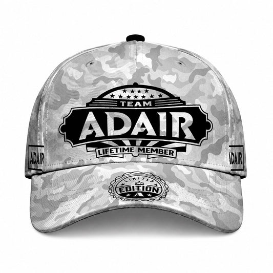 ADAIR TC01 HH79 Team Your Name Hat, Personalized Camo Baseball Cap, Custom Family Gift, Gift for Him Her
