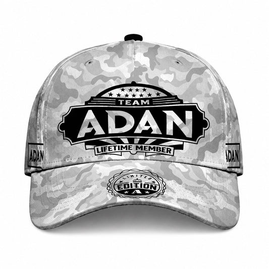 ADAN TC01 HH79 Team Your Name Hat, Personalized Camo Baseball Cap, Custom Family Gift, Gift for Him Her