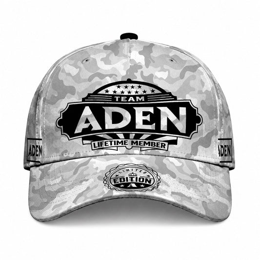 ADEN TC01 HH79 Team Your Name Hat, Personalized Camo Baseball Cap, Custom Family Gift, Gift for Him Her