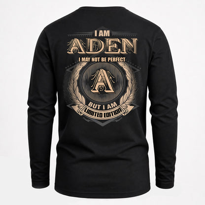 ADEN 2K-101–Personalized Name Quote Apparel “I Am NAME May Not Be Perfect But I Am Limited Edition”