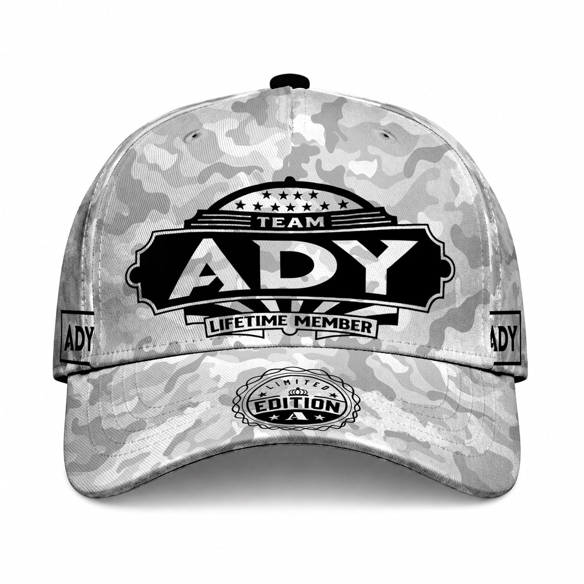 ADY TC01 HH79 Team Your Name Hat, Personalized Camo Baseball Cap, Custom Family Gift, Gift for Him Her