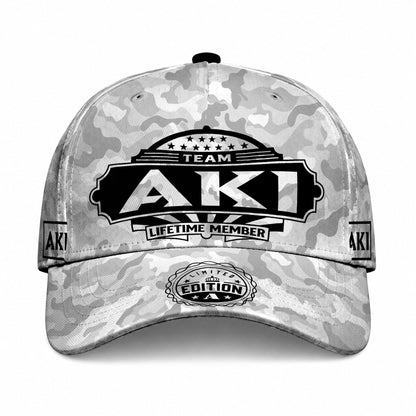 AKI TC01 HH79 Team Your Name Hat, Personalized Camo Baseball Cap, Custom Family Gift, Gift for Him Her
