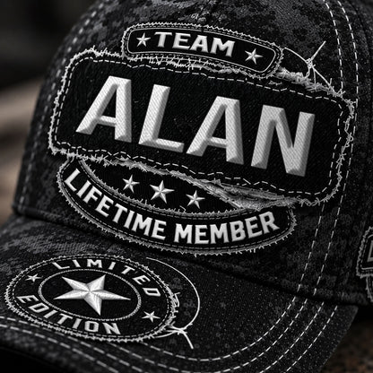 ALAN TC03 HH79  Personalized Black Camo Baseball Cap, Custom Name Family Hat