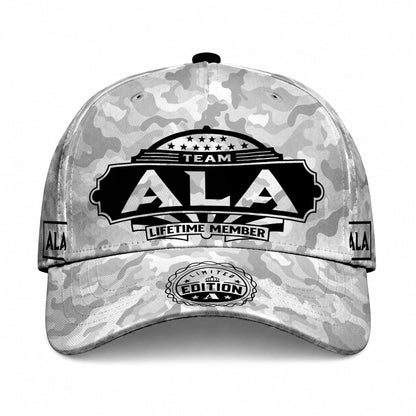 ALA TC01 HH79 Team Your Name Hat, Personalized Camo Baseball Cap, Custom Family Gift, Gift for Him Her