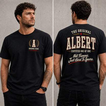 ALBERT W65-F6-168 – Personalized Original Issue Apparel “The Original NAME Certified One-of-One"