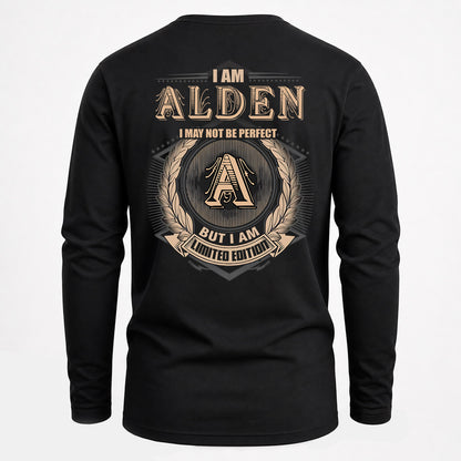 ALDEN 2K-101–Personalized Name Quote Apparel “I Am NAME May Not Be Perfect But I Am Limited Edition”