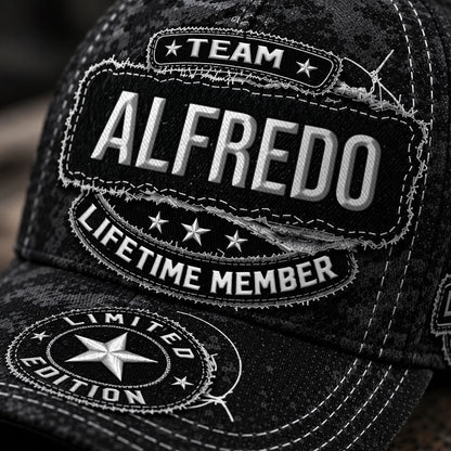 ALFREDO TC03 HH79  Personalized Black Camo Baseball Cap, Custom Name Family Hat