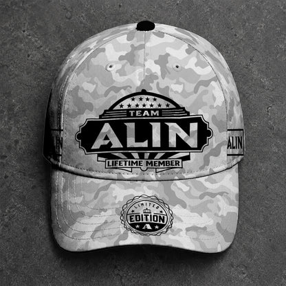 ALIN TC01 HH79 Team Your Name Hat, Personalized Camo Baseball Cap, Custom Family Gift, Gift for Him Her