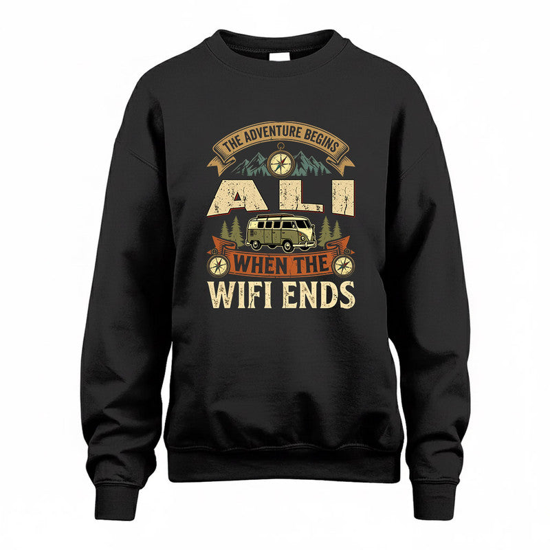 ALI TT898-K6-229 – Personalized Funny Camping Quote Apparel “The Adventure Begins When The WiFi Ends”