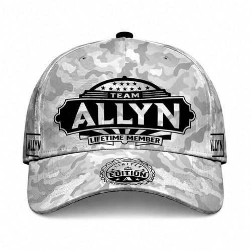 ALLYN TC01 HH79 Team Your Name Hat, Personalized Camo Baseball Cap, Custom Family Gift, Gift for Him Her