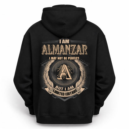 ALMANZAR 2K-101–Personalized Name Quote Apparel “I Am NAME May Not Be Perfect But I Am Limited Edition”