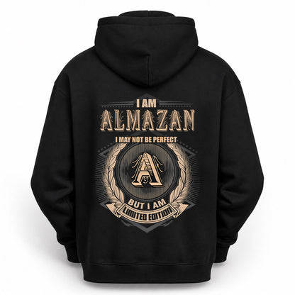ALMAZAN 2K-101–Personalized Name Quote Apparel “I Am NAME May Not Be Perfect But I Am Limited Edition”