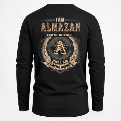 ALMAZAN 2K-101–Personalized Name Quote Apparel “I Am NAME May Not Be Perfect But I Am Limited Edition”