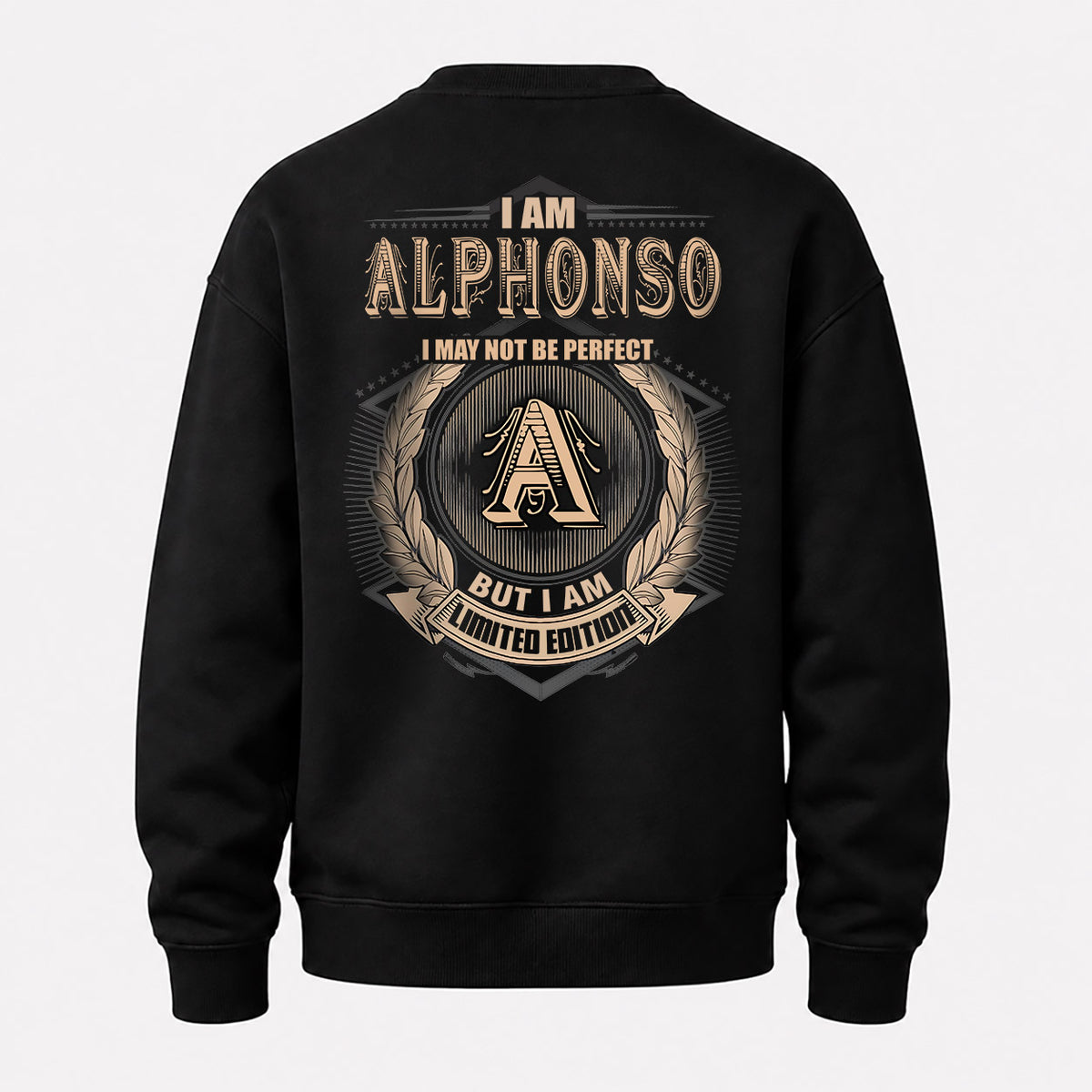 ALPHONSO 2K-101–Personalized Name Quote Apparel “I Am NAME May Not Be Perfect But I Am Limited Edition”