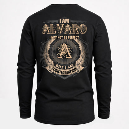 ALVARO 2K-101–Personalized Name Quote Apparel “I Am NAME May Not Be Perfect But I Am Limited Edition”