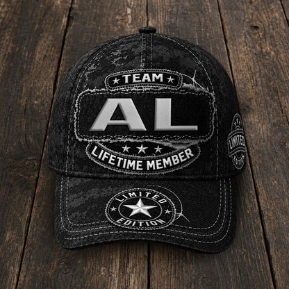 AL TC03 HH79  Personalized Black Camo Baseball Cap, Custom Name Family Hat