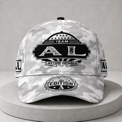 AL TC01 HH79 Team Your Name Hat, Personalized Camo Baseball Cap, Custom Family Gift, Gift for Him Her