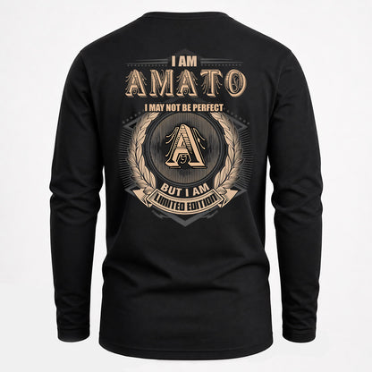 AMATO 2K-101–Personalized Name Quote Apparel “I Am NAME May Not Be Perfect But I Am Limited Edition”