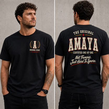 AMAYA W65-F6-168 – Personalized Original Issue Apparel “The Original NAME Certified One-of-One"