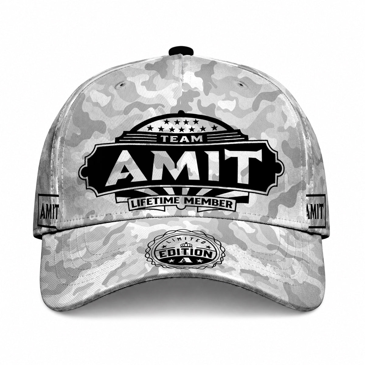 AMIT TC01 HH79 Team Your Name Hat, Personalized Camo Baseball Cap, Custom Family Gift, Gift for Him Her