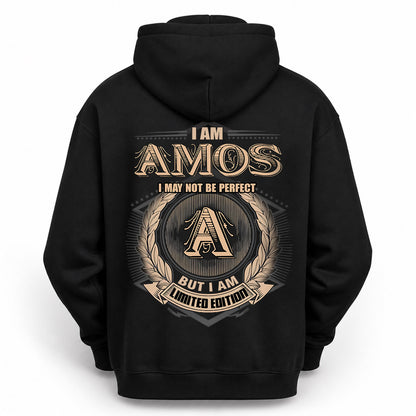 AMOS 2K-101–Personalized Name Quote Apparel “I Am NAME May Not Be Perfect But I Am Limited Edition”