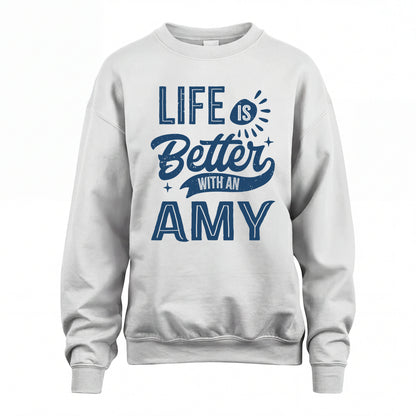 AMY HH88-K2–Personalized Name Quote T-Shirt Life Is Better With Unisex Gift