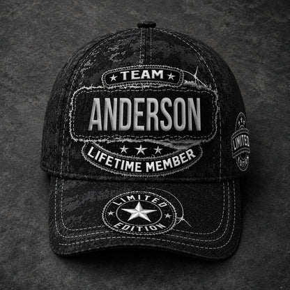ANDERSON TC03 HH79  Personalized Black Camo Baseball Cap, Custom Name Family Hat