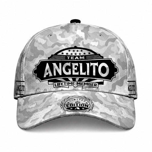 ANGELITO TC01 HH79 Team Your Name Hat, Personalized Camo Baseball Cap, Custom Family Gift, Gift for Him Her