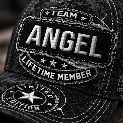 ANGEL TC03 HH79  Personalized Black Camo Baseball Cap, Custom Name Family Hat