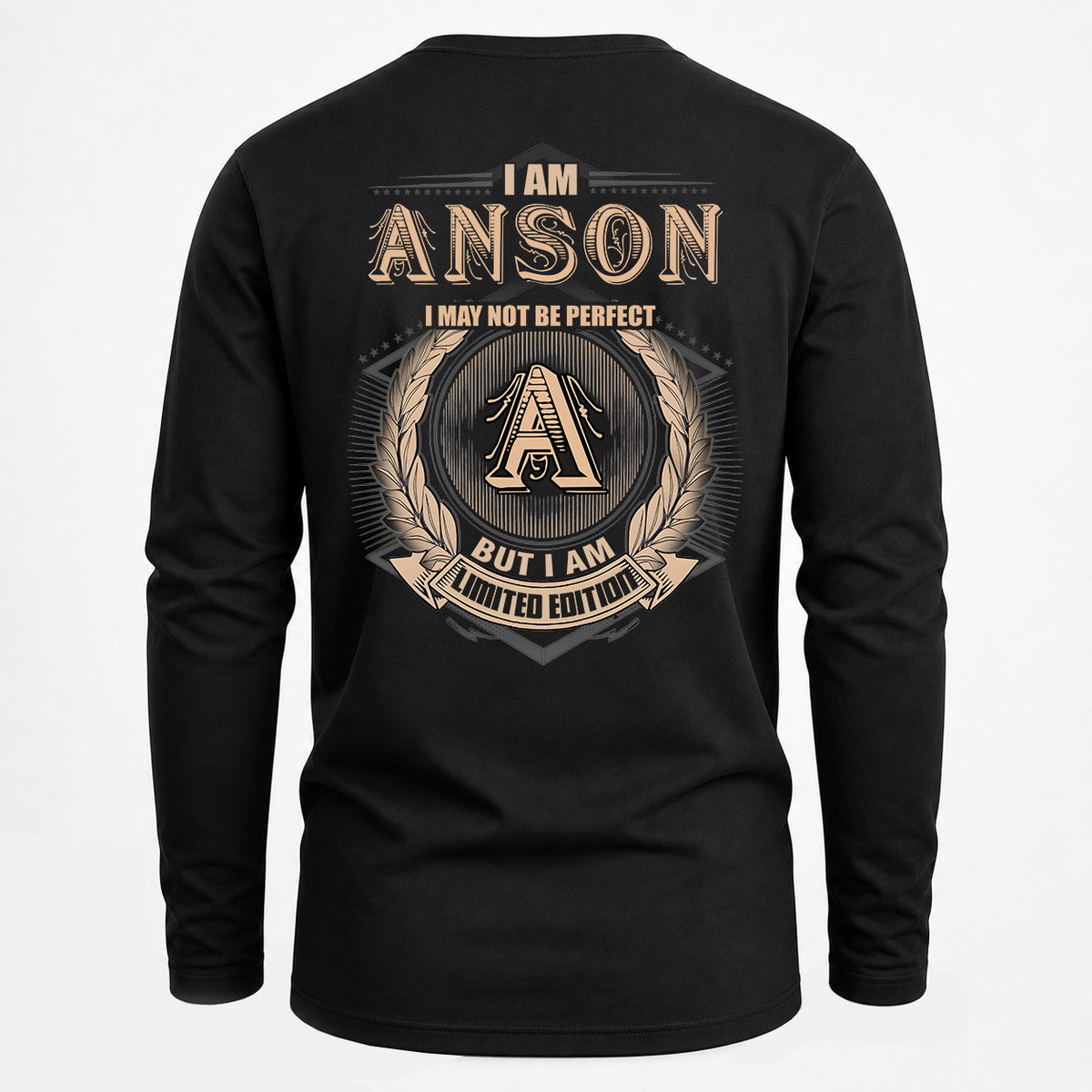 ANSON 2K-101–Personalized Name Quote Apparel “I Am NAME May Not Be Perfect But I Am Limited Edition”