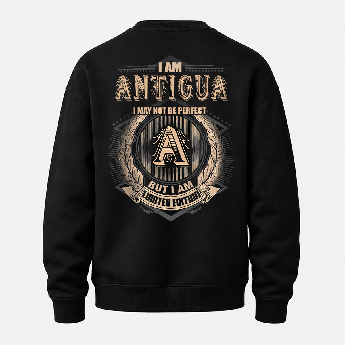 ANTIGUA 2K-101–Personalized Name Quote Apparel “I Am NAME May Not Be Perfect But I Am Limited Edition”