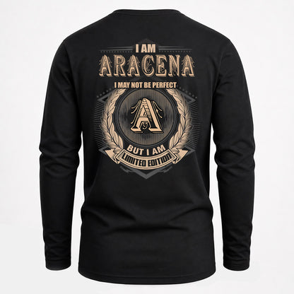 ARACENA 2K-101–Personalized Name Quote Apparel “I Am NAME May Not Be Perfect But I Am Limited Edition”