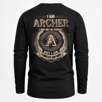 ARCHER 2K-101–Personalized Name Quote Apparel “I Am NAME May Not Be Perfect But I Am Limited Edition”