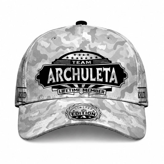 ARCHULETA TC01 HH79 Team Your Name Hat, Personalized Camo Baseball Cap, Custom Family Gift, Gift for Him Her