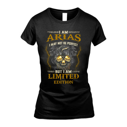 I Am Arias, I May Not Be Perfect, But I Am Limited Edition – Personalized Skull T-Shirt