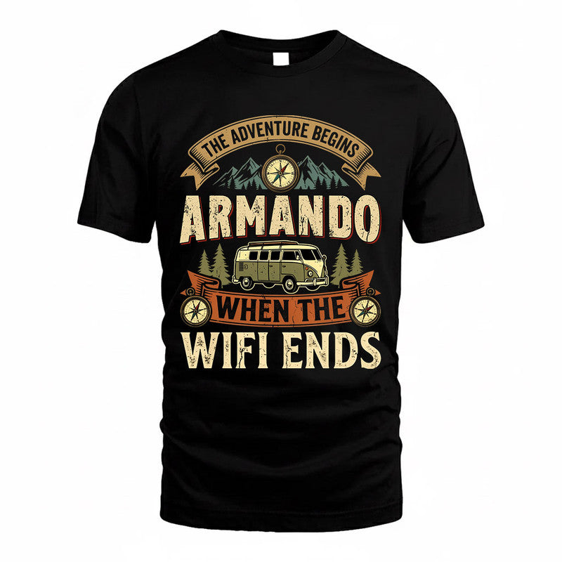 ARMANDO TT898-K6-229 – Personalized Funny Camping Quote Apparel “The Adventure Begins When The WiFi Ends”