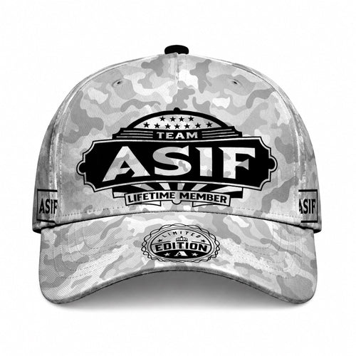 ASIF TC01 HH79 Team Your Name Hat, Personalized Camo Baseball Cap, Custom Family Gift, Gift for Him Her