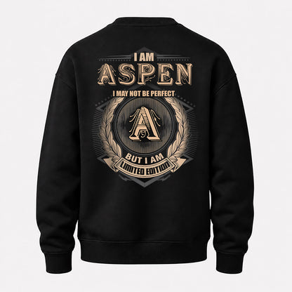 ASPEN 2K-101–Personalized Name Quote Apparel “I Am NAME May Not Be Perfect But I Am Limited Edition”