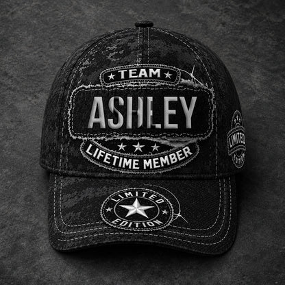 AUDREY TC03 HH79  Personalized Black Camo Baseball Cap, Custom Name Family Hat
