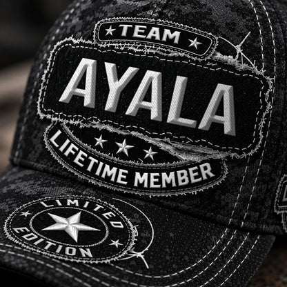 AYALA TC03 HH79  Personalized Black Camo Baseball Cap, Custom Name Family Hat