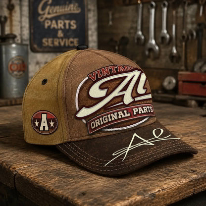 AL TC02 HH79  Personalized Name Baseball Cap, Vintage Retro Hat, Custom Gift for Him & Her