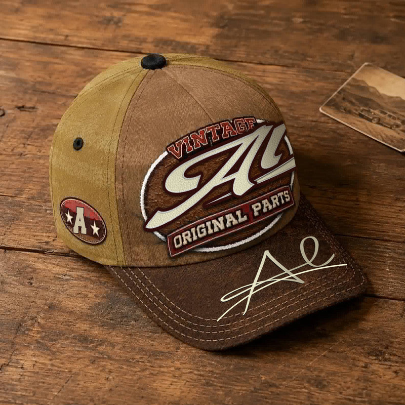 AL TC02 HH79  Personalized Name Baseball Cap, Vintage Retro Hat, Custom Gift for Him & Her