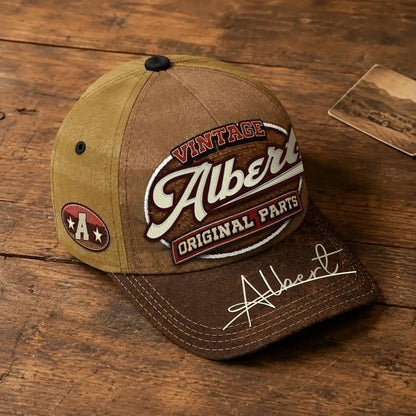 ALBERT TC02 HH79  Personalized Name Baseball Cap, Vintage Retro Hat, Custom Gift for Him & Her