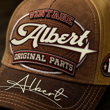 ALBERT TC02 HH79  Personalized Name Baseball Cap, Vintage Retro Hat, Custom Gift for Him & Her