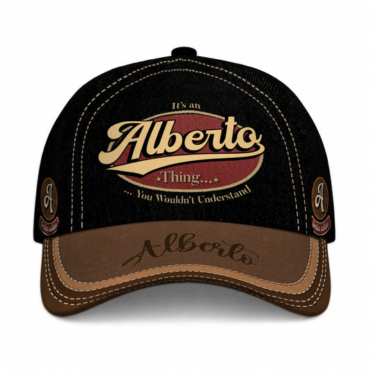 ALBERTO  TC06 HH79 Personalized Distressed Baseball Cap, Custom Retro Trucker Hat, Statement Dad Cap